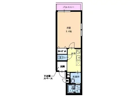 フジパレス北加賀屋Ⅰ(1K/1階)の間取り写真