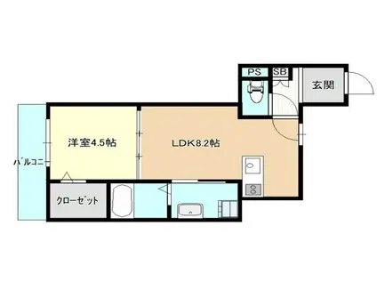 SOAR MORINOMIYA(1LDK/2階)の間取り写真