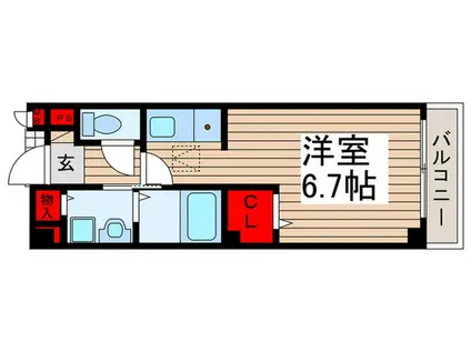 ラフィネ山崎(ワンルーム/1階)の間取り写真