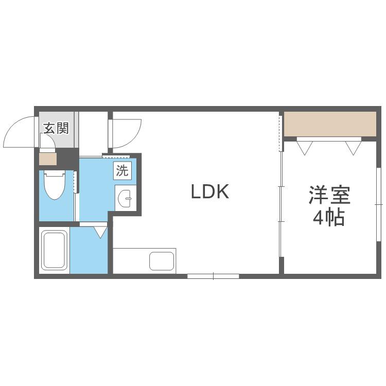 ラフィーネ医大前(1LDK/2階)の間取り写真
