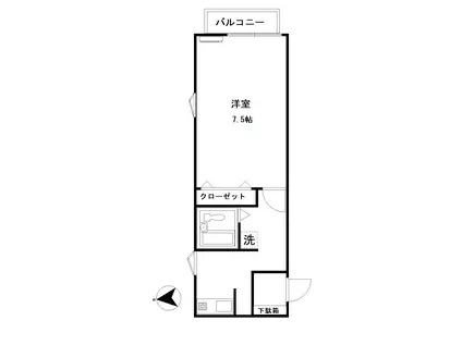 コーポアルル館(1K/2階)の間取り写真