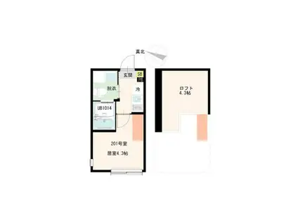 平井アパート(1K/2階)の間取り写真