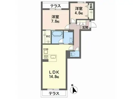 ランビリズマ(2LDK/1階)の間取り写真