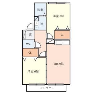 BIOTHERM (2LDK/2階)の間取り写真