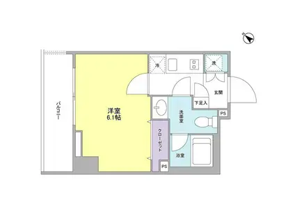 リバーレ月島(1K/10階)の間取り写真