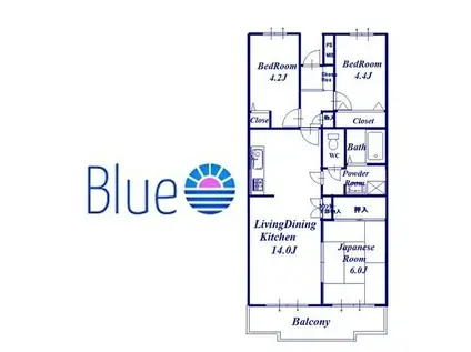 ドルフ長後 壱番館(3LDK/4階)の間取り写真