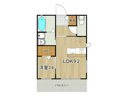 ヴェンティTOSU弐(1LDK/2階)の間取り写真