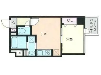 ウィステリア品川二葉(1DK/3階)の間取り写真