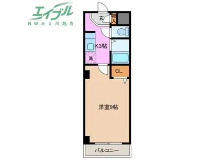 プリマベーラ(1K/3階)の間取り写真