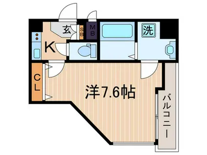 グランドパレス三条花見小路(1K/2階)の間取り写真