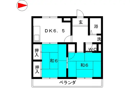 パブリックハウス(2DK/3階)の間取り写真