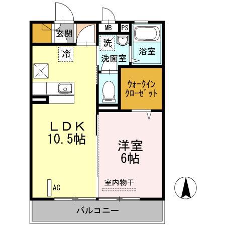 セジュール参番館(1LDK/1階)の間取り写真