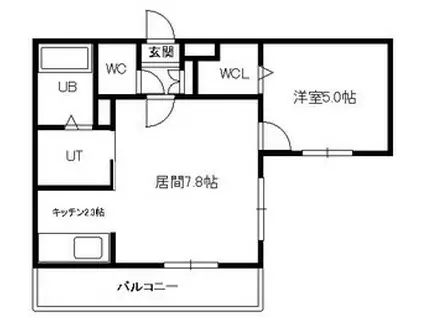 ラリマール(1LDK/4階)の間取り写真