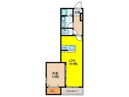 イルスペラーレ(1LDK/2階)の間取り写真