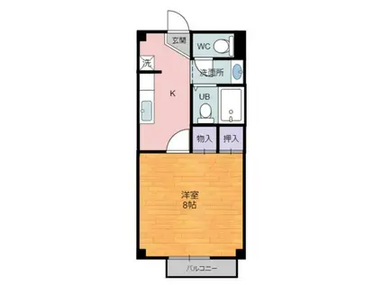 セゾン・ラメール(1K/2階)の間取り写真