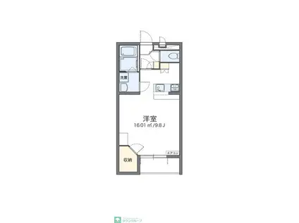 レオパレスコスモスカイII(1K/3階)の間取り写真