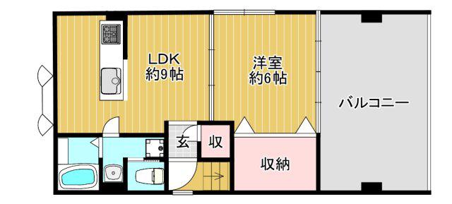 二葉町鉄筋コンクリート物件(1LDK/3階)の間取り写真