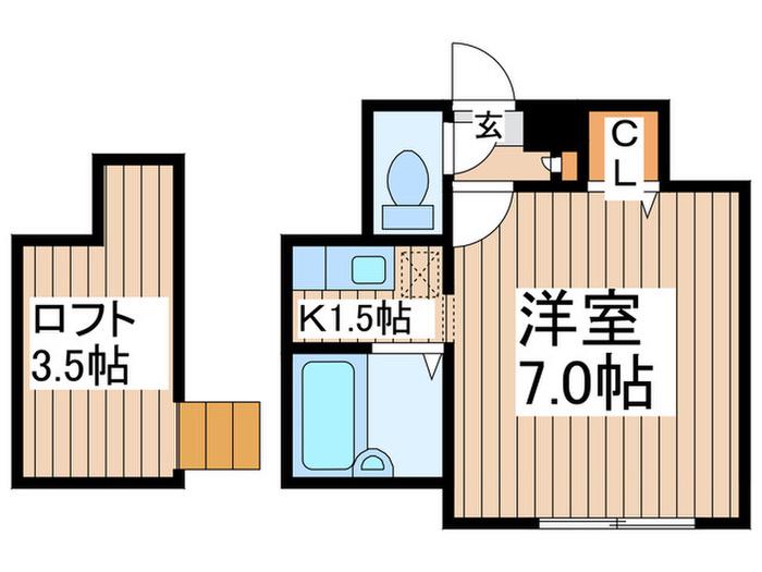 パラディーゾビレッジ(1K/1階)の間取り写真