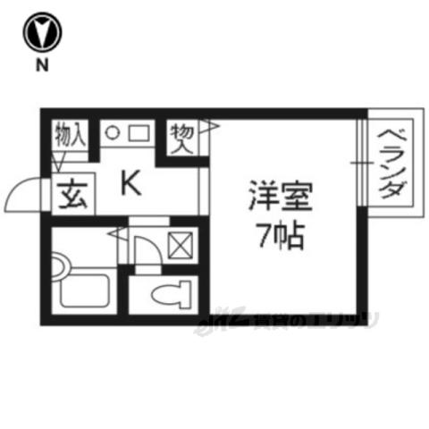 クレール大宮(1K/1階)の間取り写真