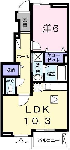 メゾン離宮前I(1LDK/1階)の間取り写真