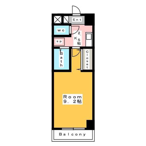 A・CITY三河安城東町(1K/2階)の間取り写真