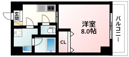 エルソル江坂(1K/7階)の間取り写真