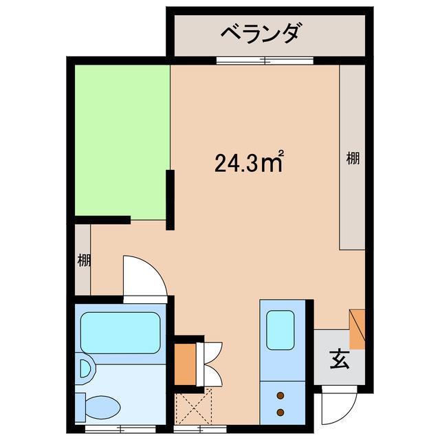 バンハウス(ワンルーム/1階)の間取り写真
