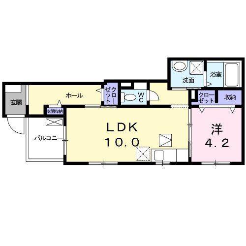 マリーノ二色(1LDK/1階)の間取り写真