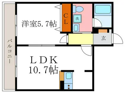LAULE AINA(1LDK/2階)の間取り写真