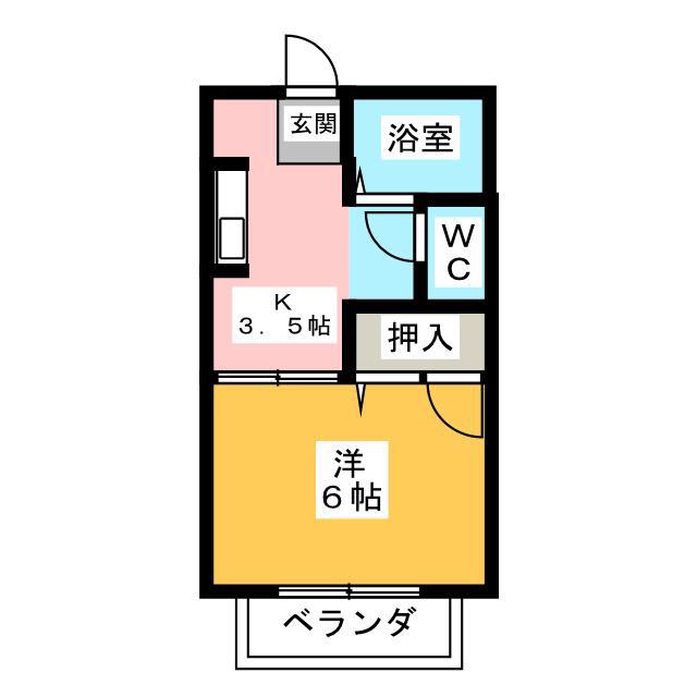 パール利平治(1K/1階)の間取り写真