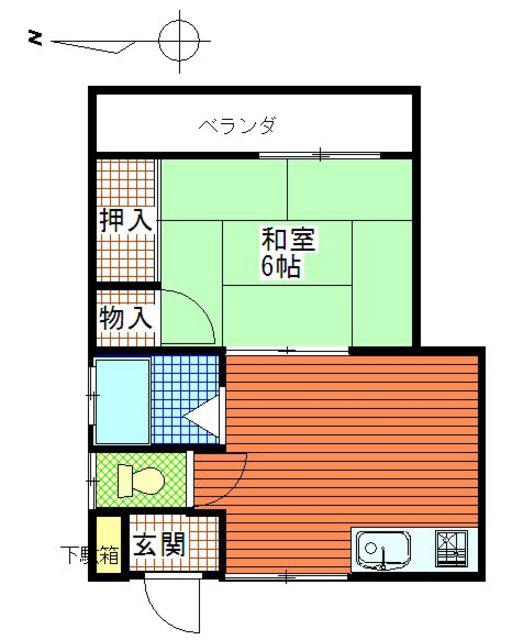 コーポ今井(1DK/3階)の間取り写真
