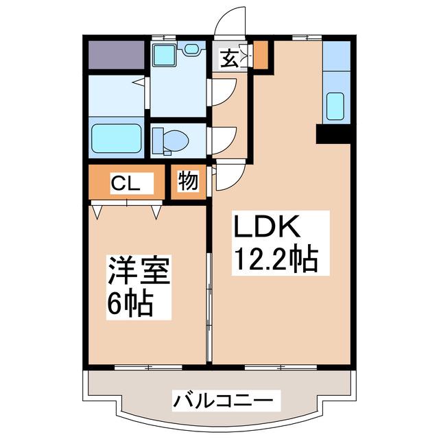 サンジュリアン(1LDK/2階)の間取り写真