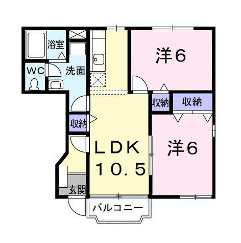 グランメゾンII(2LDK/1階)の間取り写真
