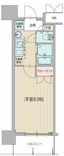 パルティール原駅前(1K/12階)の間取り写真