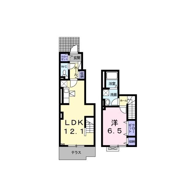 ブラン辻の城(1LDK/2階)の間取り写真
