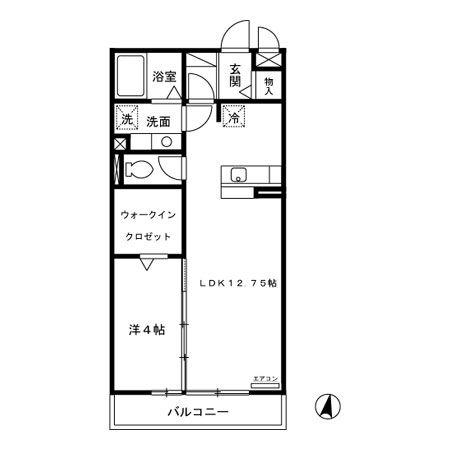 トレビナ保谷(1LDK/2階)の間取り写真