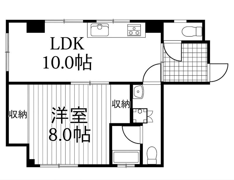 ドミールアップスカイ(1LDK/1階)の間取り写真