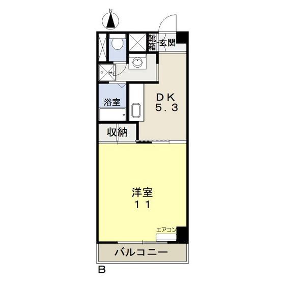 平井マンション奥田(1DK/6階)の間取り写真