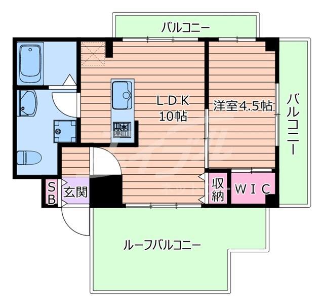 レギャン002(1LDK/5階)の間取り写真