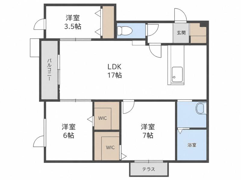 スピカ・ヴァンヴェール(3LDK/2階)の間取り写真