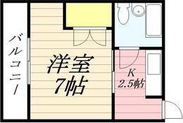 コーポマキ(1K/2階)の間取り写真