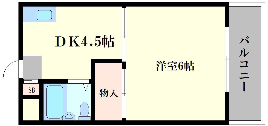 ラパンジール大国III(1DK/6階)の間取り写真