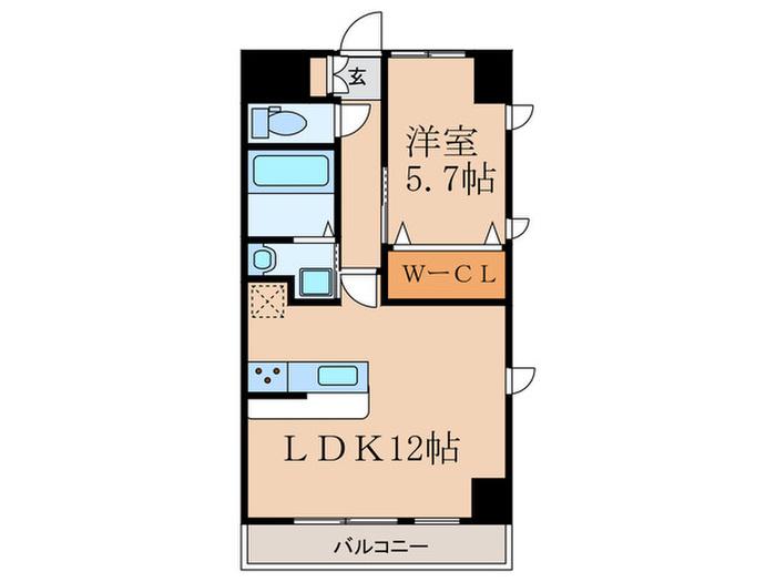 ミライエA(1LDK/5階)の間取り写真