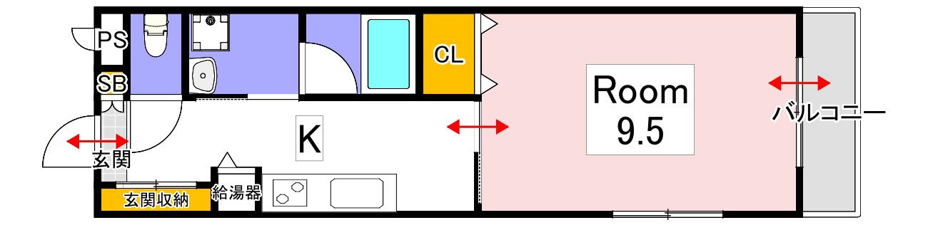 240BLDG(1K/2階)の間取り写真