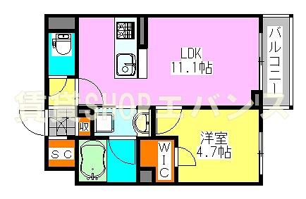 アルバ船橋(1LDK/2階)の間取り写真