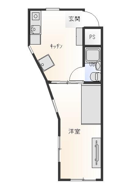 マンション葵II(1K/2階)の間取り写真