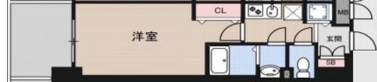 LUXE神戸ウエスト(1K/2階)の間取り写真