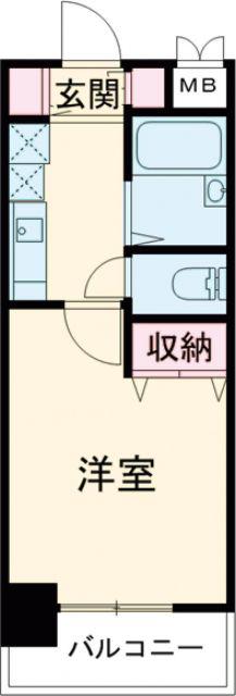 AURORA COURT兵庫駅前(1K/7階)の間取り写真