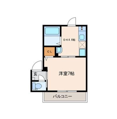 クレスト三軒茶屋(1DK/2階)の間取り写真
