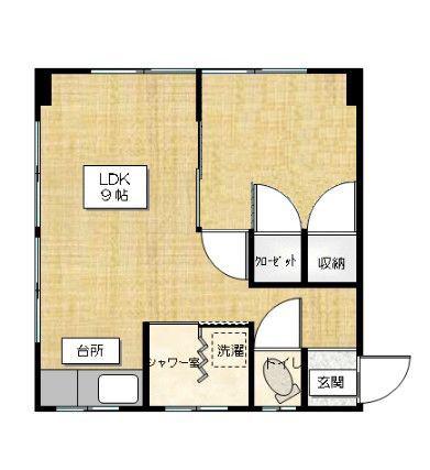 沼尻荘(1LDK/2階)の間取り写真